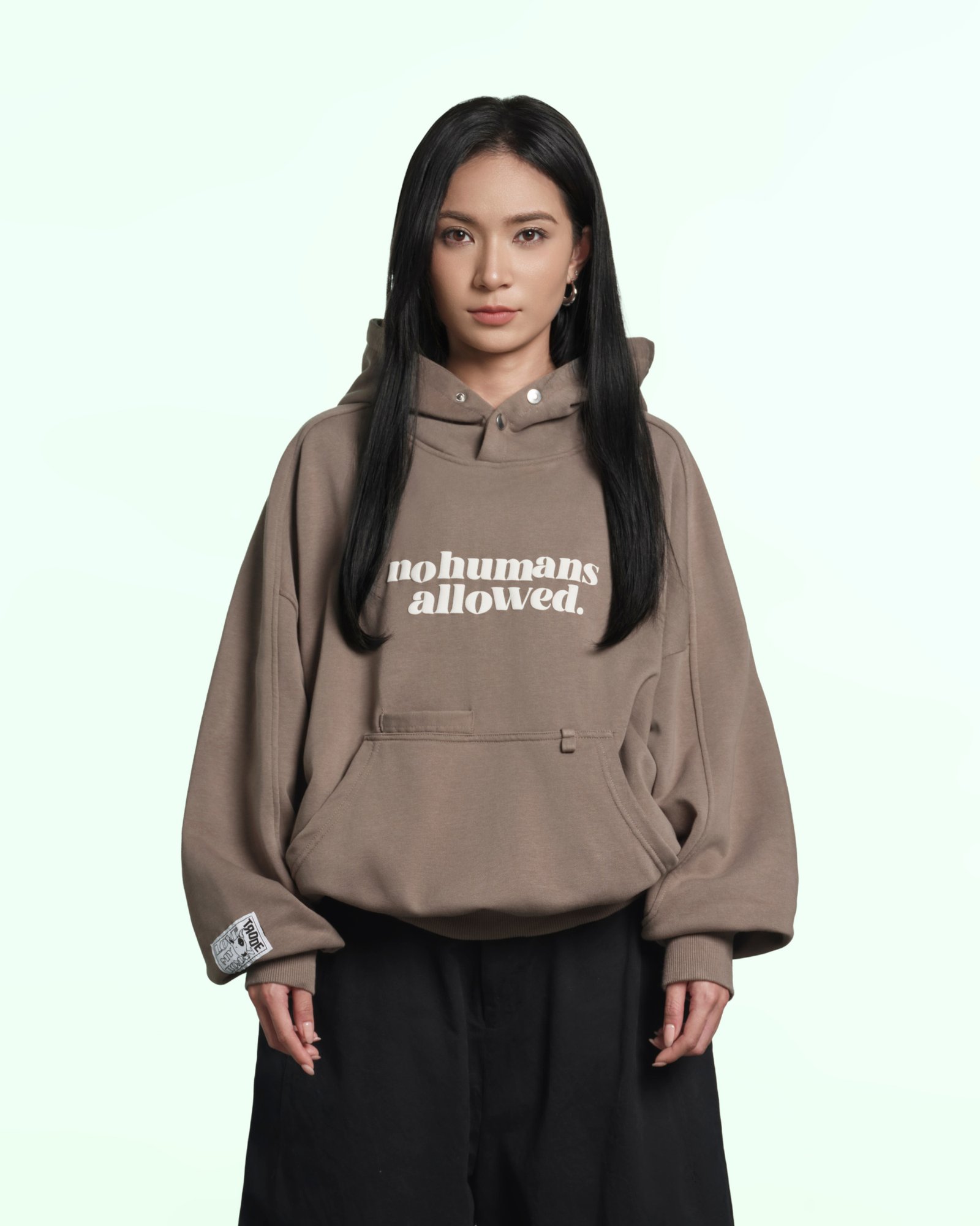 Graphic Hoodie Batwing - Ash Brown